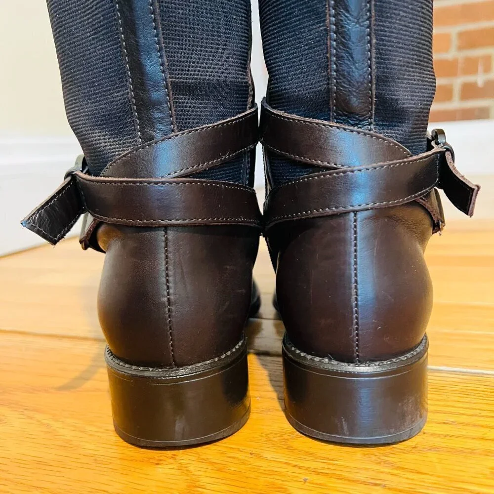 AQUATALIA Women's Brown Leather Knee High Boots 8.5